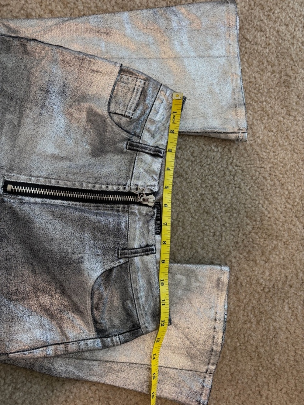 126- Current Mood Metallic Silver Boot Cut Jeans